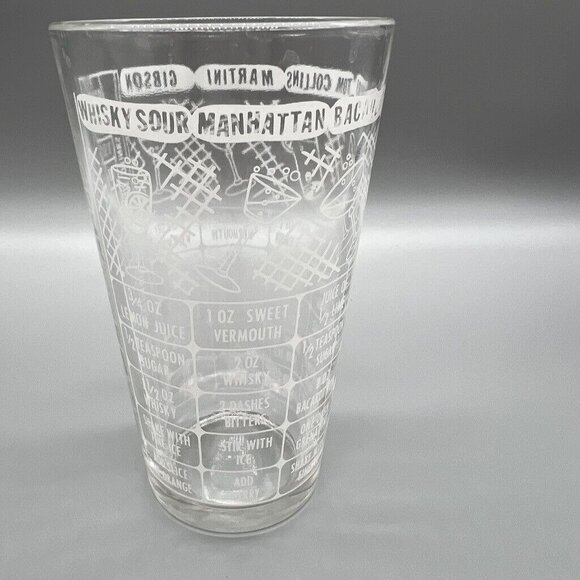 Vintage Federal Glass Cocktail Recipe Mixing & Measuring Bar Glass EUC - Picture 8 of 10